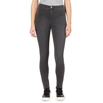 Grey 'Heidi' ultra-stretch high-waisted skinny jeans